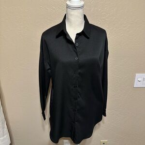 SHEIN Black Button-Down Shirt